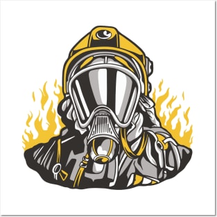 firefighter-in-uniform Posters and Art